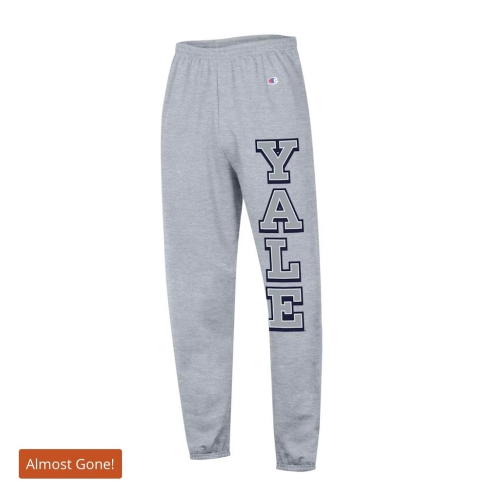 Yale Heather Grey Champion Powerblend Sweatpant banded